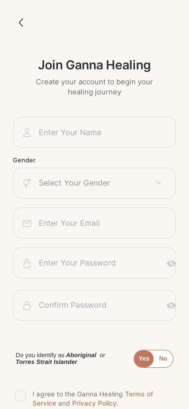 Respectful sign-up, including cultural identity.