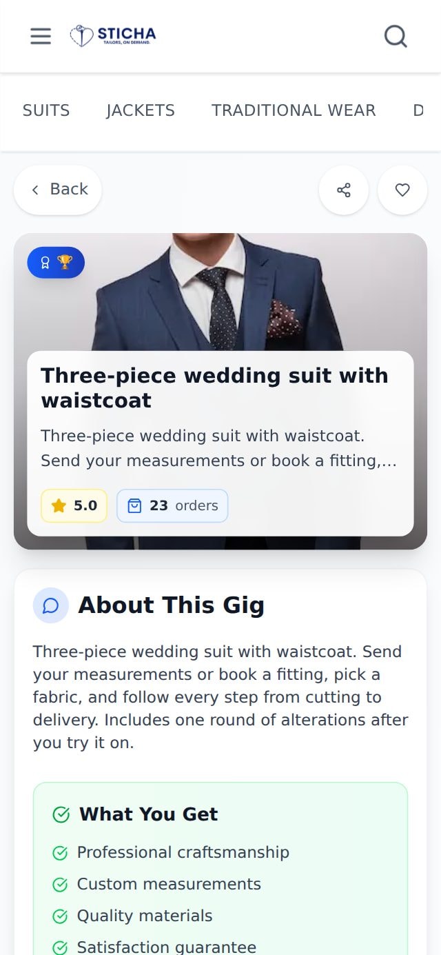 A gig with its packages on a phone.