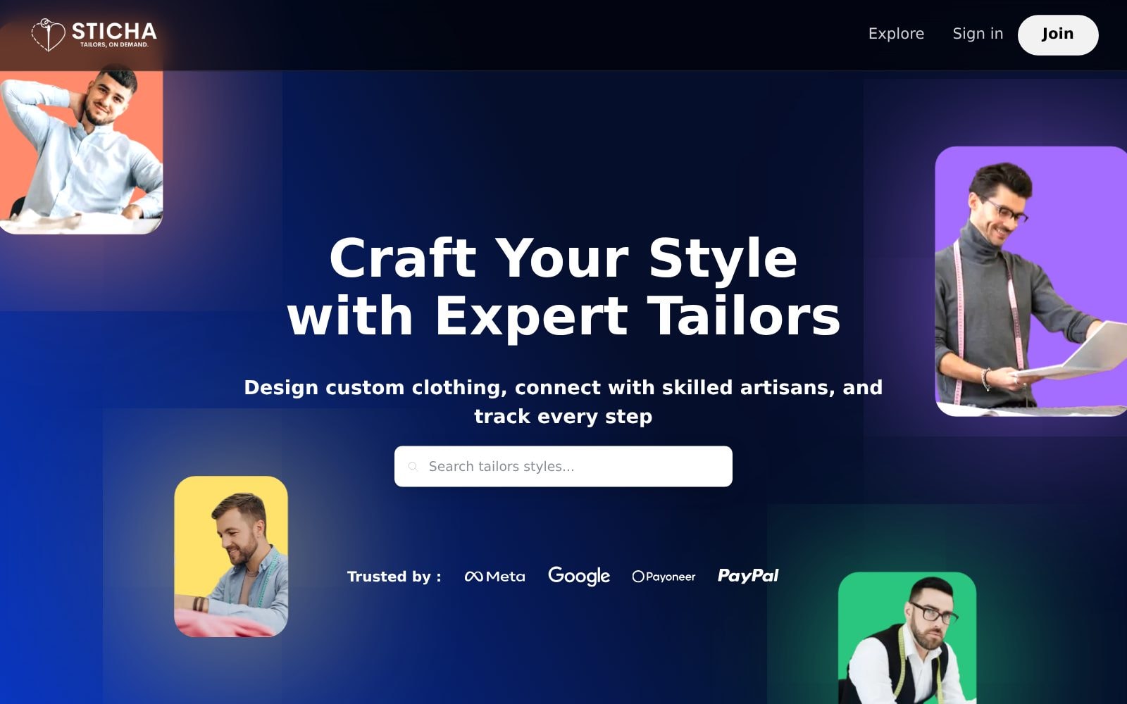 Sticha marketplace homepage
